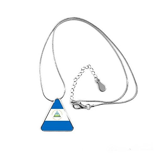 Collier Nicaragua drapeau national avec pendentif triangle Amérique du Nord