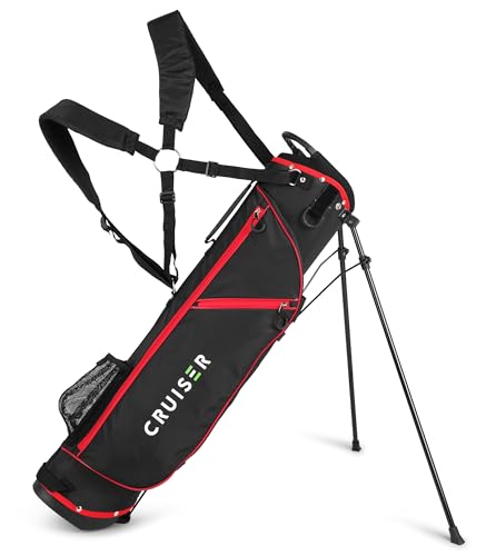 Cruiser Golf CR-Lite 7 Golf Stand Bag | Lightweight, Slim Standbag with Padded Double Shoulder Straps | 4-Way Divider | 3 Pockets, Grab Handle, Rain Hood