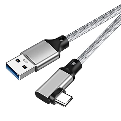 USB-C & USB-A 3.1(Gen2) ケーブル L字 1m (10Gbpsデータ転送) LpoieJun PD/QC 60W 超高速充電 USB A to USB Cケーブル スマートフォン/タブレット/ゲーム機のタイプｃ機種に対応 (グレー)