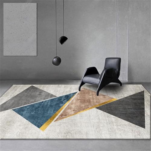 Tapis de salon rectangulaire géométrique résistant et antidérapant - 2