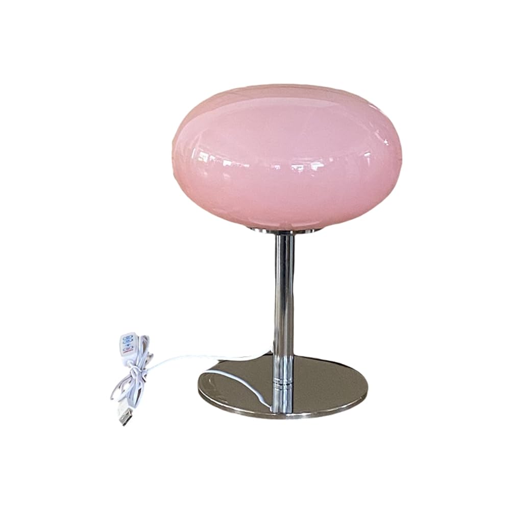 Tuesoa Table Lamp Lollipop Bedside Lamp for Nightstand with 3 Color Dimmable USB Lamps for Bedroom Room Desk Reading Light A