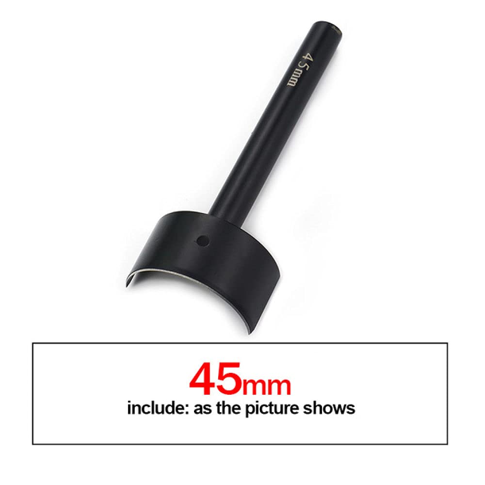1 Uds 15-45mm Semicircular Punzonado Costura Corte Acero Juego de cortadores de esquina de cuero Correa de cinturón redonda Manual Bolso de la cartera Herramienta de perforación de cuero, 45MM