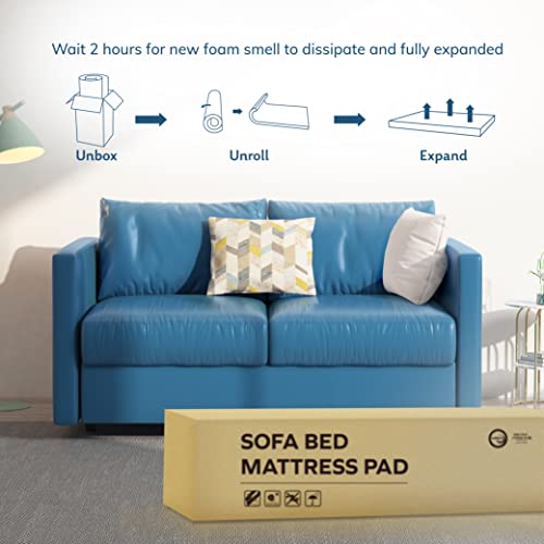 Egohome Queen Memory Foam Replacement Mattress Sleeper 4.5-Inch For Convertible Sleeper Sofa And Couch Beds, Cooling Gel Green Tea Mattress In A Box, 72”×58”×4.5”, Sofa Not Included #TOP7