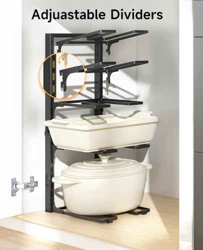 Image of MUDEELA 8-Tier Pots and Pans Organizer under Cabinet, 20.8 inch H Heavy Duty