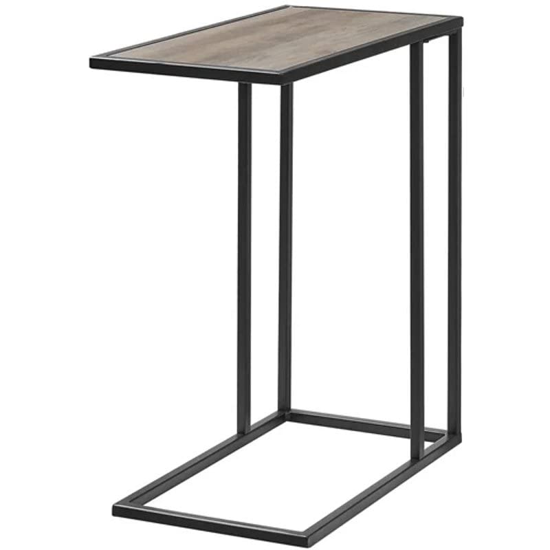 Eden Bridge Designs Modern Industrial Square End Table/Sofa Table/Side Table, Laminate Top Surface and Asymmetrical Metal Frame - Grey Wash, One Size