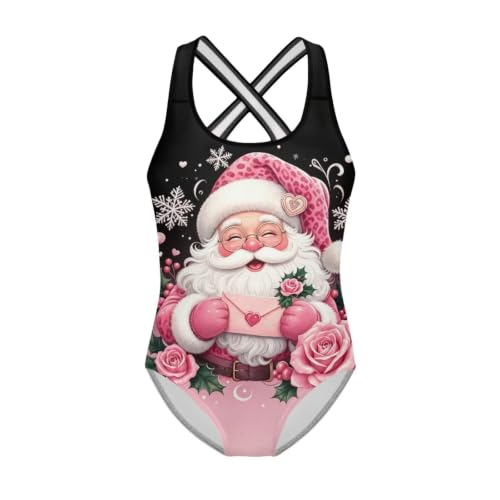 Image of Girls One Piece Cat Swimsuits Quick Dry Cartoon Beach Bathing Suit Crossback Swimwear for Kids 5-14 Years