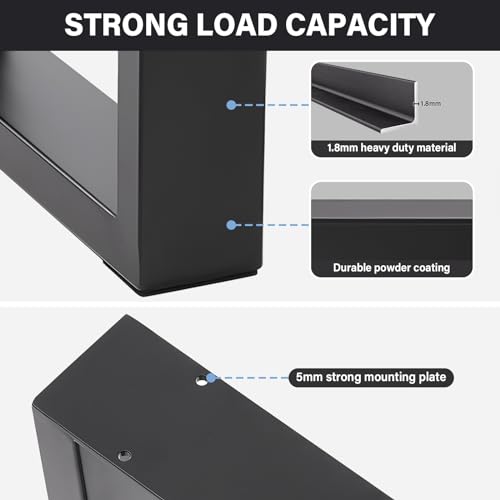 INMOZATA Table Legs Set of 2, Heavy Duty Industrial Square DIY Furniture Legs Coffee Table Legs with Screws for DIY Table Desk Breakfast Bar Stand Bench (W50cm X H71cm) - Image 3