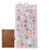 子供用 3D 動物ステッカー、50 個の小さなレリーフ ドロップシ ール 手帳用 可愛 立体 デコ ぷっくり ぷくぷく装飾用、ぷくぷくシー ル たまごっち、滑り止めに 携帯電話掛け用 手袋用に簡単貼り付け可能な柔らかい触感の再利用可能シ-ール セット漫画の動物きらきら輝く女の子手作りノートパソコン スマートフォン水筒ペン用