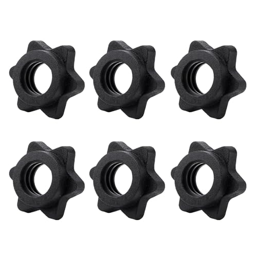 6PCS Dumbbell Clips, Anti-Slip Barbell Clips Barbell Collars, Hex Dumbbell Screw Ends, Barbell Clips Dumbbell Collars Screw Clamps,Hex Nut Barbell Spin-Lock Collars for Weight Lifting Fitness Training