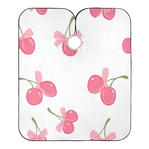 Capa profesional impermeable para cortar cabello Cute Cherries con lazos, con cierre ajustable de broche para peluquería y estilismo miniatura 2
