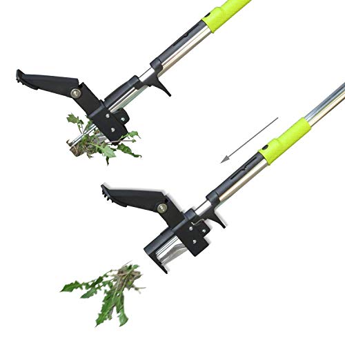 ORIENTOOLS Garden Stand-up Weeder, Steel Weeding Root Puller, Dandelions Remover Tool with 4 Claws