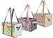 Earthwise Deluxe Collapsible Reusable Shopping Box Grocery Bag Set with Reinforced Bottom Storage Boxes Bins Cubes (Set of 3) (Multi Flowers)