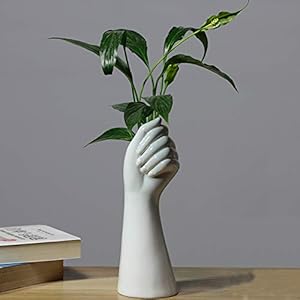 White Ceramic Vases Hand Bud Flower Vase for Decor Hhydroponic Floral Arrangement Table Decorative NBHUZEHUA