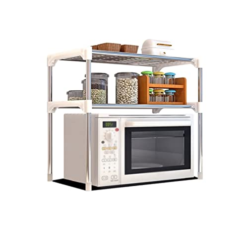 jinyi2016SHOP Prateleira de cozinha 2 níveis de cozinha armazenamento Rack micro-ondas suporte Spice Rack serviços de casa de banho Rack Steel de aço inoxidável prateleira de cozinha prateleira