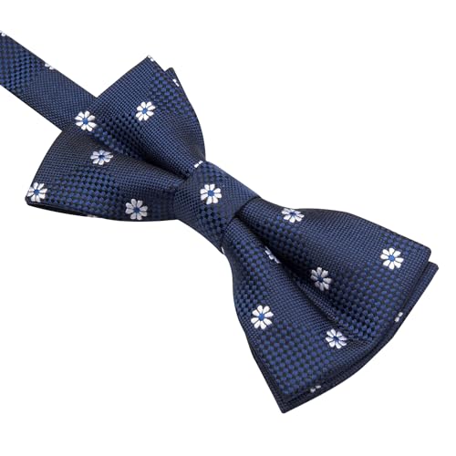 Image of HISDERN Bow Ties for Boys Pre Tied Toddler Bow Tie Adjustable Kids Bowties Clip On Fun Patterned Bowties for Wedding Party