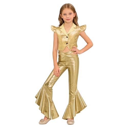 Fête tenue l'équipe danse aux reflets brillants avec pantalons jazz métalliques