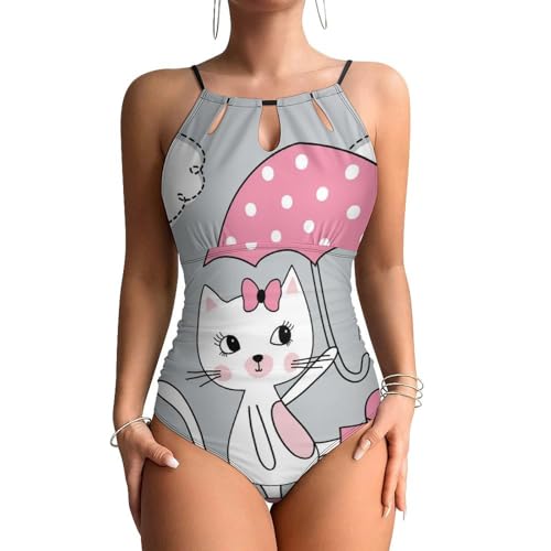 Swimsuit monokini imprimé chat idéal pour vos journées beachwear au soleil