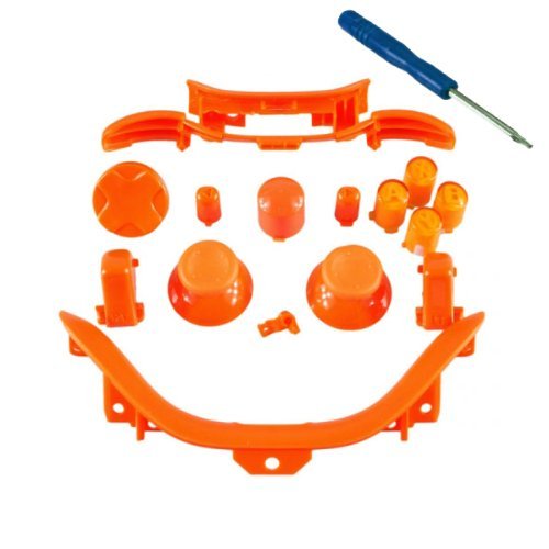 Xbox 360 Orange Full Parts Set (Thumbsticks, D-pad, Buttons, Triggers, Bumpers, Bottom Trim) for your controller (ABXY,Guide,Start, Back)