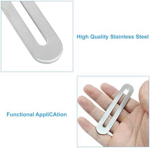 8 Pcs Adjustable Flat Mending Plate with Slot 90mm/3.54 Inch Straight Adjustable Corner Braces Stainless Steel Flat Brace Brackets for Wood Furniture Holder (Silver)