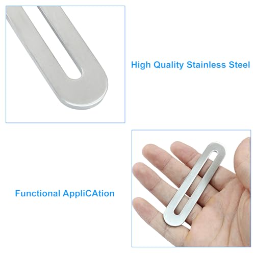 8 Pcs Adjustable Flat Mending Plate with Slot 90mm/3.54 Inch Straight Adjustable Corner Braces Stainless Steel Flat Brace Brackets for Wood Furniture Holder (Silver)