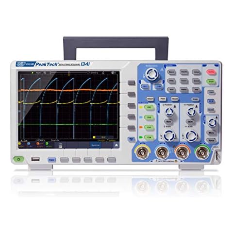 PeakTech 1341 - 4-Kanal Speicher-Oszilloskop 100 MHz - Max. 1 GS/s mit USB, LAN Schnittstelle & 8" Hochauflösendes TFT Farbdisplay, Speichertiefe 40 Mio. Punkte, FFT- & XY- Modus, DSO Cover