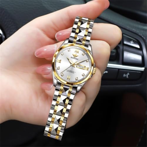 Image of OLEVS Automatic Womens Watch Mechanical Calendar Watches Diamond Fashion Waterproof Female Wrist Watch