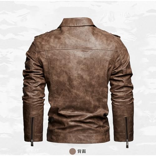 Chaqueta Bomber de cuero sintético para hombre miniatura 4