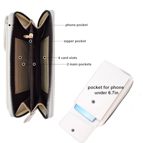 TeeYee Women Small Crossbody Bag Cell Phone Purse PU Leather Wallet with Credit Card Slots Zipper Adjustable Strap4