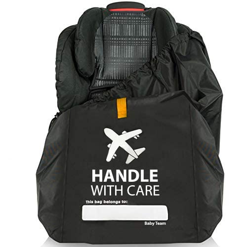 Car Seat Travel Bag for Airplane Gate Check, Easy Carry Backpack Bags Cover Carseats, Infant Baby Carriers and Toddler Booster Seats for Airport, Child Air Travels Essential, Black