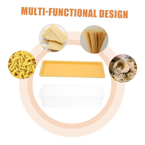 KITCHENKARATLY パスタ収納ケース 耐熱電子レンジ対応 麺類保存容器 チーズ保存ボックス 冷蔵庫整理用 多機能ヌードルキャニスター