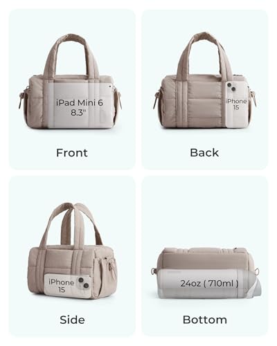 Image of BAGSMART Reiki Gym Bag for Women Puffy Yoga Mat Travel Weekender Duffle Bag