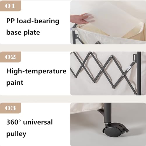 Panier à linge à 2 sections 98L grand trieur pliable roulant