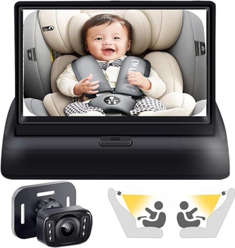 Image of Baby Car Camera,HD Screen Baby car Mirror,Baby Camera Monitor with Night Vision Wide Crystal Clear View,4.3 Inch Easy Installation Baby Mirror for Car Seat Rear Facing to Observe Baby's Every Move