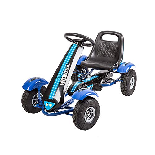 Kinbor Go Kart/Pedal Car,Pedal Powered Ride On Toys for Boys & Girls with Adjustable Seat Blue