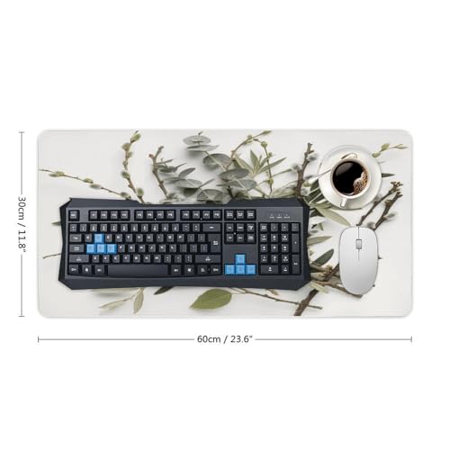 White Natural Greenery Twig Desk Mat Grande Antideslizante miniatura 2