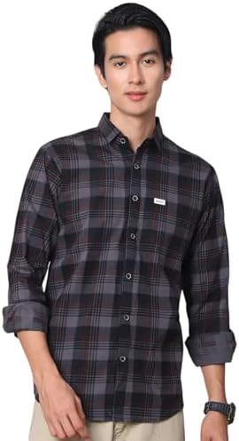 Majestic Man Comfort Cotton Slim Fit Checked Casual Shirt for Men