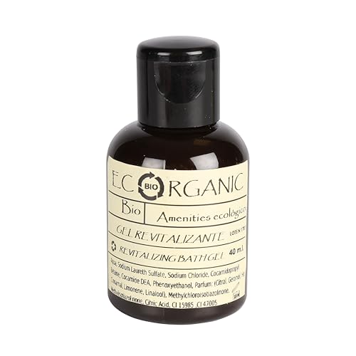 24 Botellas de Gel de Ducha energizante 40ml Ecorganic | Tamaño mini | Amenities sostenibles para Hoteles | Gel de ducha mini 24 botellas | Bote gel viaje, hotel, gimnasio
