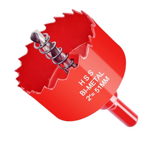 2 Inch / 51mm Hole Saw for Wood, Plastic Board, Ceiling,Drywall, and Metal Sheet - HSS Bi-Metal Hole Cutter with Pilot Drill Bit