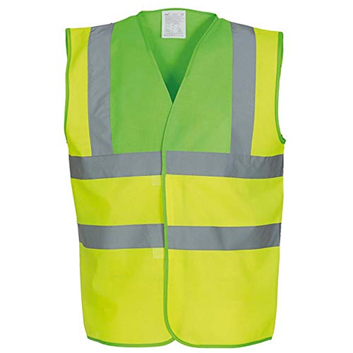 Yoko Unisex Premium Hi-Vis Waistcoat Vest / Jacket (2XL) (Hi Vis Yellow/Lime)