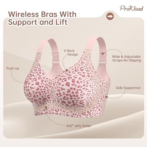 Image of ProKloud Jelly Bras for Women No Underwire Wireless Bra with Support and Lift Full Coverage Plus Size Comfy Seamless Bra