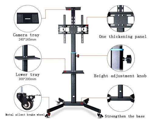 Soporte móvil para TV con ruedas ajustable en altura miniatura 5