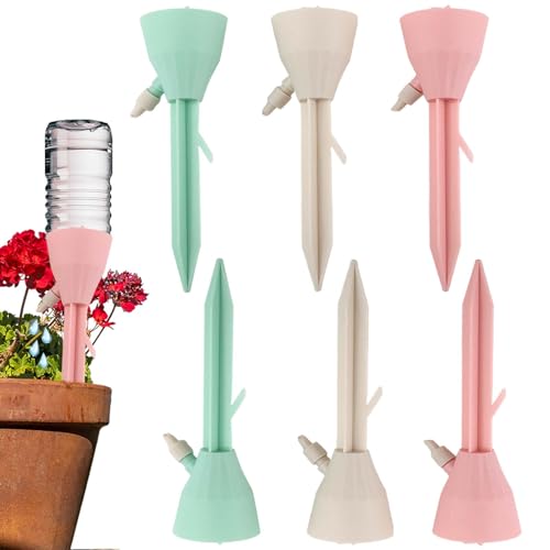 Irrigazione a Goccia per Vasi, shallyong 6 pezzi Irrigatore Automatico per Vasi, Innaffiare Piante in Vacanza, per Piante da Interno ed Esterno Piante Giardino Aiuola