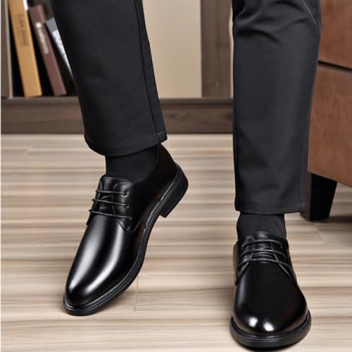 Fashionable Tuxedo Dress Shoes for Men Classic Black Lace-up Formal Leather Shoes Comfortable Anti-Slip Oxford3