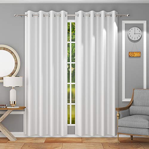 Image of Premium Blackout Solid Curtain for Home 100% Opaque Curtains for Long Door 9 Feet,Pack of 3,White