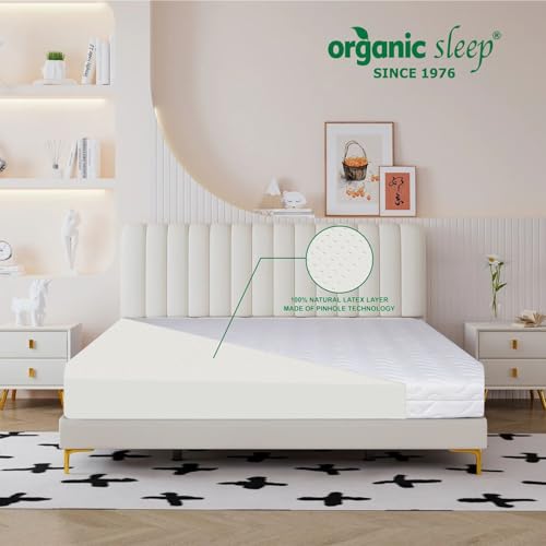 Image of Natural Latex Mattress for Bedroom, Size - 78 * 36 Inches, 100% Natural, 6 inch Thickness, 7-Zoned Support,Density 90 Medium Firm Feel, Quilted Aloe Vera+ 2 Shredded Pillow