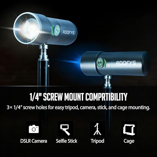 Image of Adofys RGB Photography Flashlight,4 Colors /20 GOBO Filters /CRI95+ /7500mAh,10W 6300K Portable LED Video Spotlight Patterned Ambient Aluminum Sunset Light for Recording Studio Lighting, USB