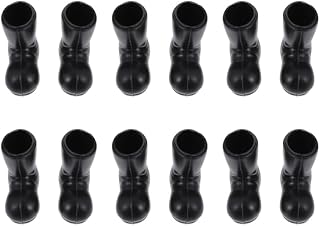 12Pcs Mini Christmas Boots Model Miniature Black Santa Boots Plastic Miniature Shoes for Dollhouse Holiday Decoration 1.18X1.06X0.51 Inch