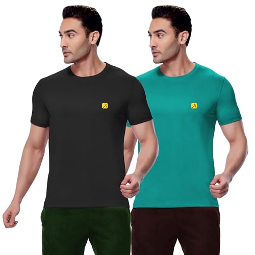 Image of AMUL COMFY Men's Cotton Plain Round Neck Half Sleeve Casual T-Shirts