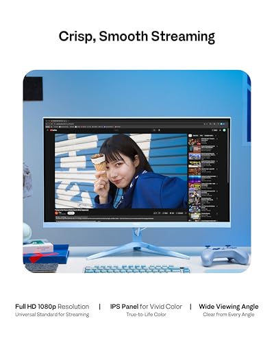 Image of Pixio PX246 Wave Blue 24 inch 120Hz 1080p IPS Panel Adaptive Sync Gaming Monitor with Blue HDMI 2.1 Cable Ultra Certified Ultra High Speed 6FT 8K 60Hz 4K 120Hz Nylon Braided