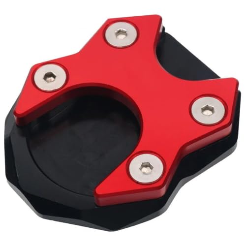 Patin béquille moto rouge pour stabiliser votre CT125 en rando et bivouac